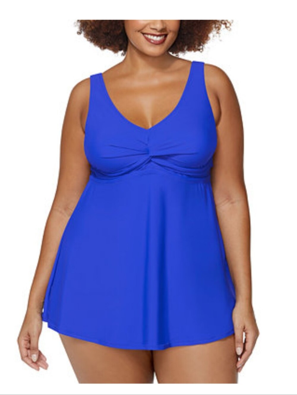 Raisins Curve V-Neck One-piece Swim Dress, 14W